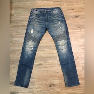 True Religion Men's Slim Fit Distressed Blue Jeans